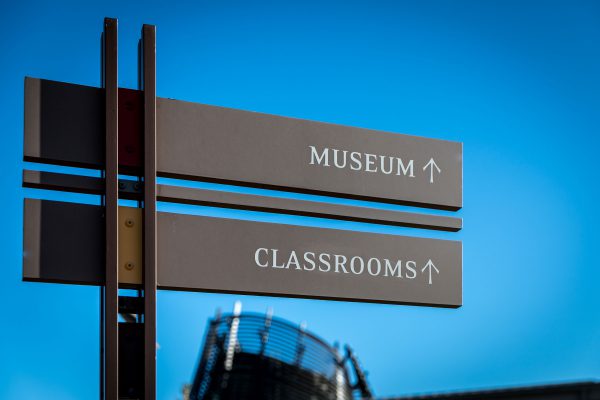 image of museum directional sign